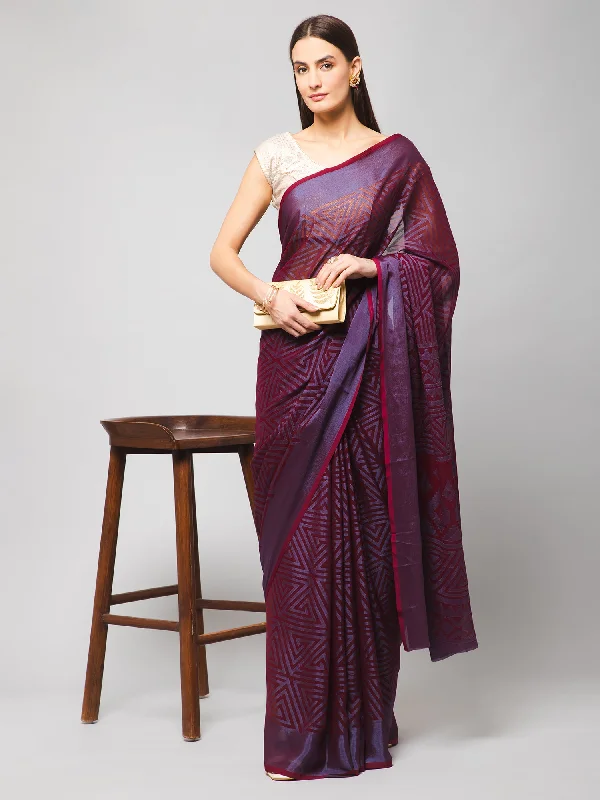 Women Party Wear Printed Brasso Chiffon Saree With Un Stitched Blouse Business Casual Blouse Women Party Wear Printed Brasso Chiffon Saree With Un Stitched Blouse Business Casual Blouse