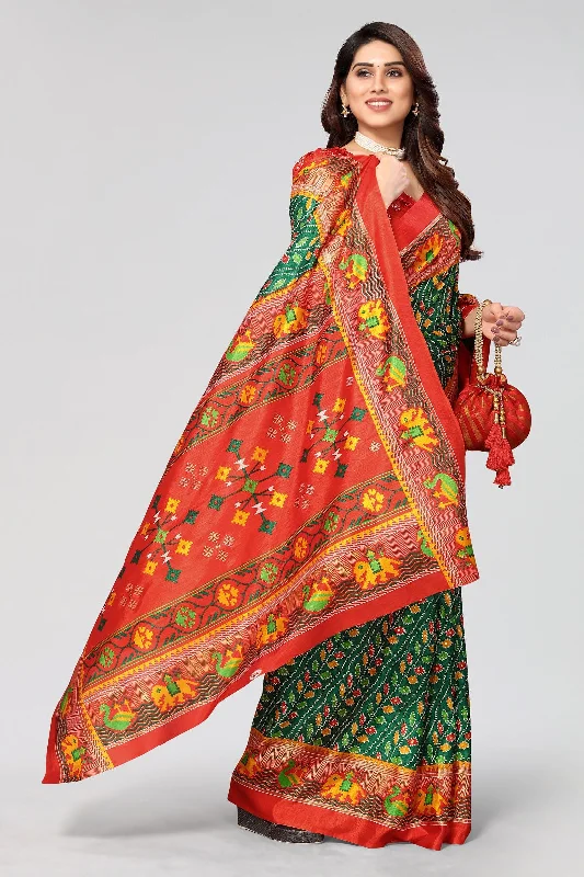 Women Casual Wear Printed Dhola Silk Saree With Un Stitched Blouse Lightweight Linen Blouse Women Casual Wear Printed Dhola Silk Saree With Un Stitched Blouse Lightweight Linen Blouse