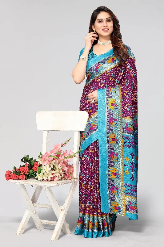 Women Casual Wear Printed Dhola Silk Saree With Un Stitched Blouse Relaxed Fit Blouse Women Casual Wear Printed Dhola Silk Saree With Un Stitched Blouse Relaxed Fit Blouse