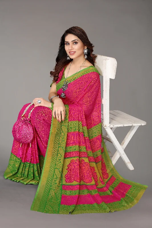 Women Party Wear Printed Brasso Chiffon Saree With Un Stitched Blouse Lightweight Chiffon Blouse Women Party Wear Printed Brasso Chiffon Saree With Un Stitched Blouse Lightweight Chiffon Blouse