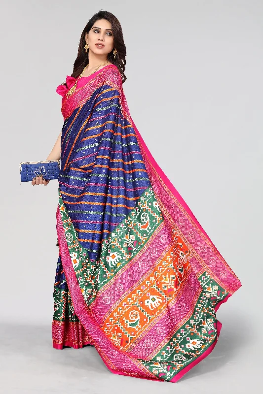 Women Casual Wear Printed Dhola Silk Saree With Un Stitched Blouse Lightweight Tunic Blouse Women Casual Wear Printed Dhola Silk Saree With Un Stitched Blouse Lightweight Tunic Blouse