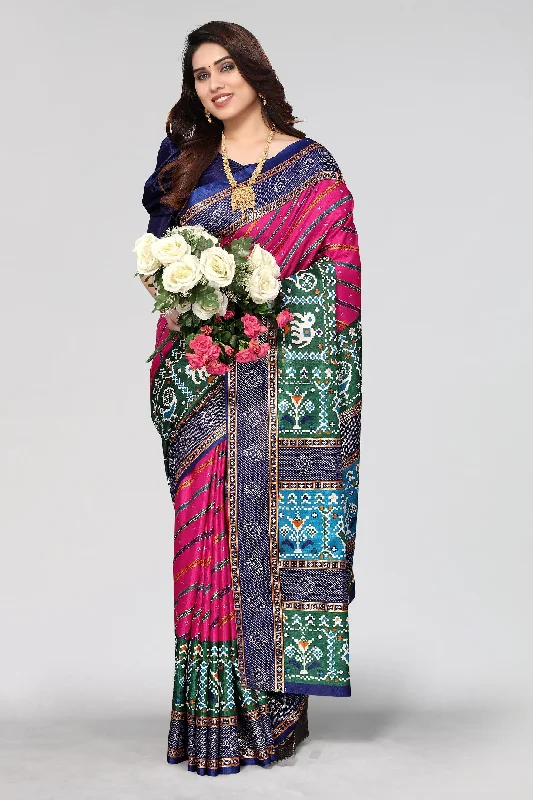 Women Casual Wear Printed Dhola Silk Saree With Un Stitched Blouse Loose Oversized Blouse Women Casual Wear Printed Dhola Silk Saree With Un Stitched Blouse Loose Oversized Blouse