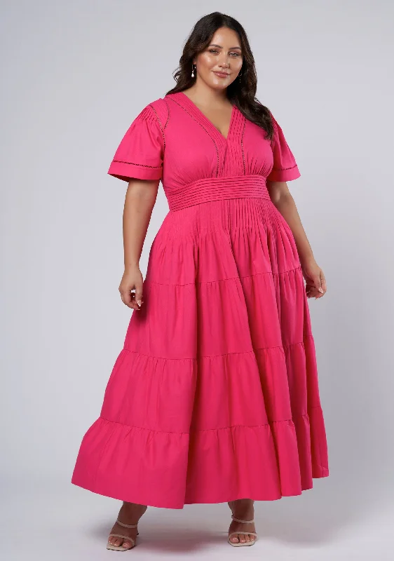 Abby Linen Maxi Dress Stylish V-Neck Maxi Dress