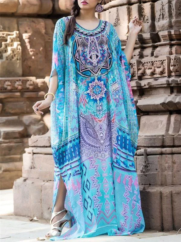 Casual Loose Boho Round-neck Beach Maxi Dress Cover-ups Comfortable Ruffle Maxi Dress Casual Loose Boho Round-neck Beach Maxi Dress Cover-ups Comfortable Ruffle Maxi Dress