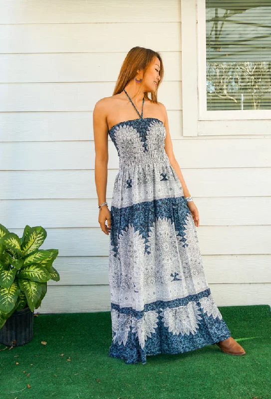 Blue Cactus Tiered SunDress Maxi Dress Comfortable Cotton Maxi Dress