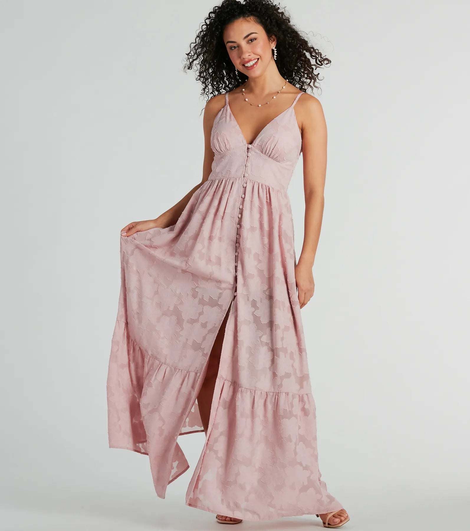 Effortless Beauty Chiffon Burnout Floral Maxi Dress Chic Sleeveless Maxi Dress