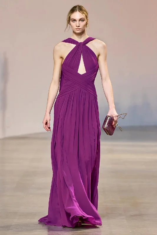 Evelyn Chiffon Maxi Dress Comfortable Plunging Neckline Maxi Dress