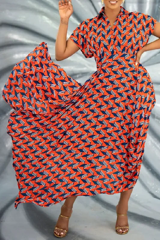 Graphic Print Pretty Irregular Maxi Dress Fashionable Halter Neck Maxi Dress
