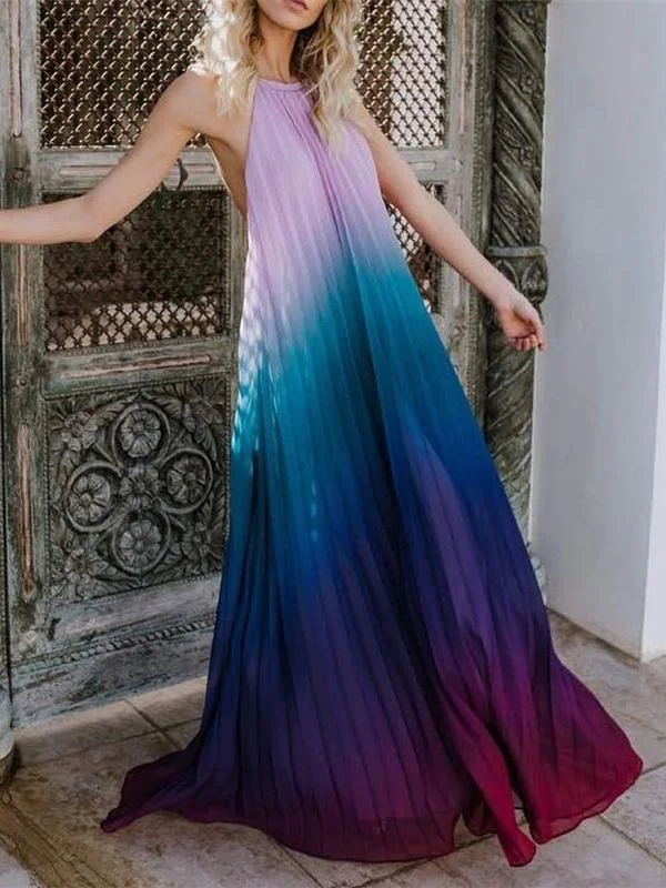 Halter Sleeveless Bohemia 2018 Maxi Dress Classic Tulle Maxi Dress