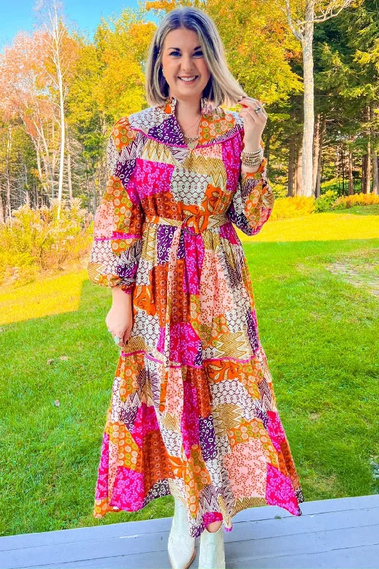 Meant To Be Maxi Dress - Fuchsia Comfortable T-Shirt Maxi Dress