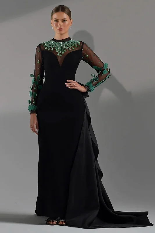 Monique Evening Noire Maxi Dress Trendy Floral Print Maxi Dress