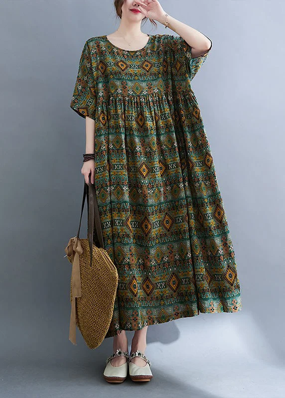 Plus Size Green O-Neck Patchwork Wrinkled Party Maxi Dress Short Sleeve Comfortable Long-Sleeve Maxi Dress Plus Size Green O-Neck Patchwork Wrinkled Party Maxi Dress Short Sleeve Comfortable Long-Sleeve Maxi Dress