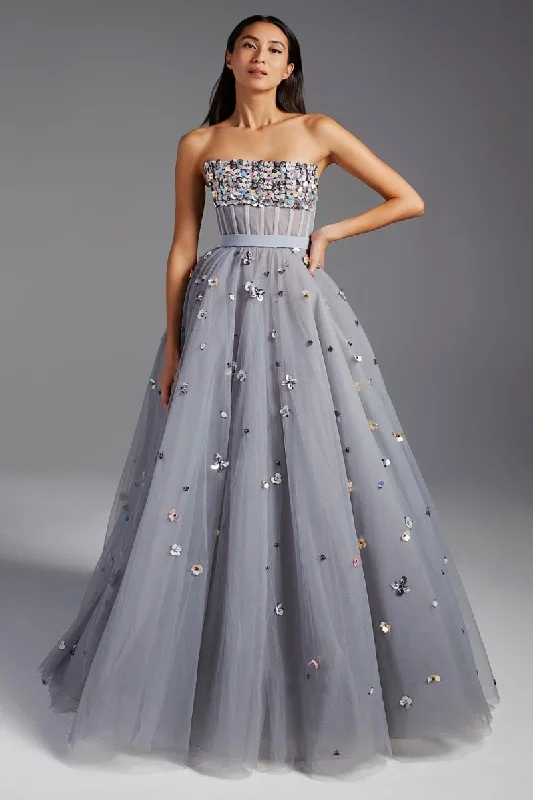 Rene Blossom Strapless Maxi Dress Stylish Off-Shoulder Maxi Dress