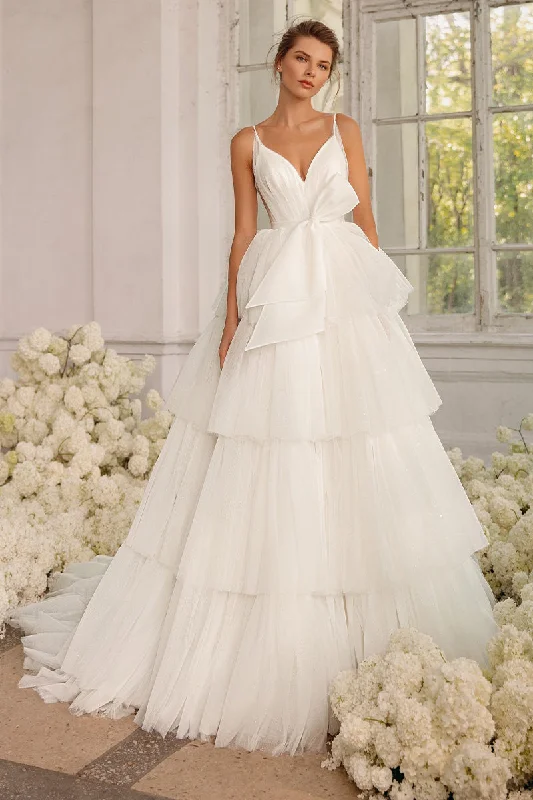 Romantic Glam Ivory Tulle Tiered Maxi Dress Comfortable Casual Maxi Dress