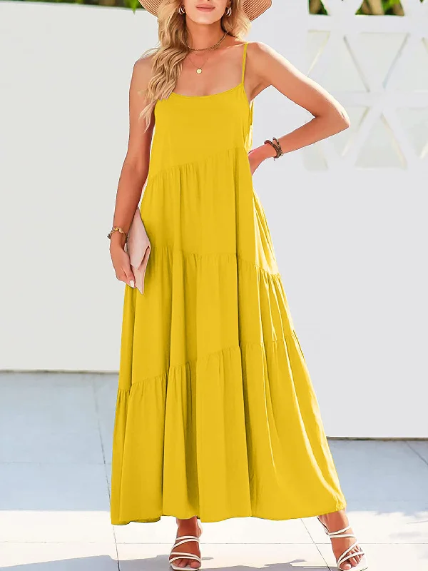 Full Size Tiered Maxi Dress Chic Boho Print Maxi Dress