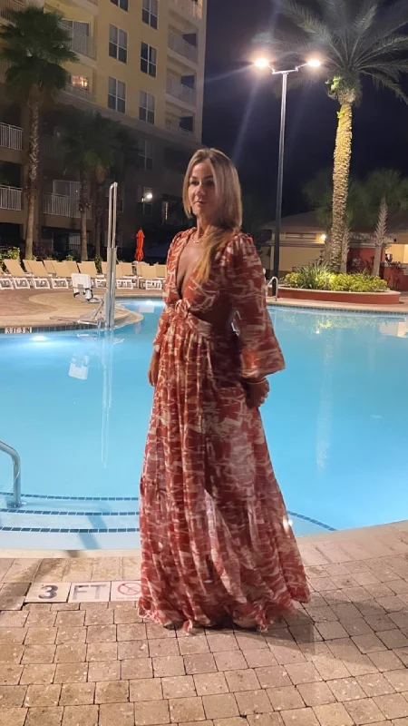 YRAIDA MAXI DRESS Elegant Lace-Up Maxi Dress