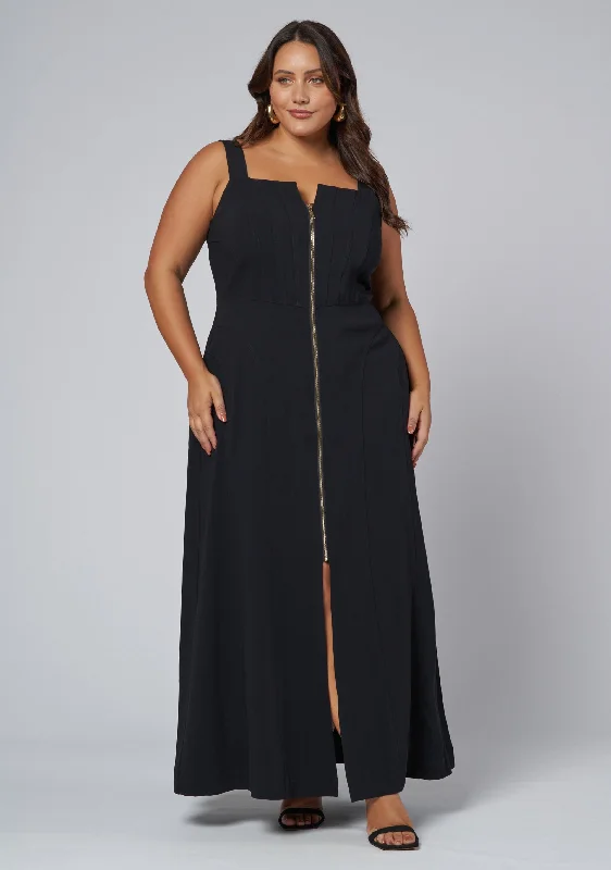 Stay Curious Maxi Dress Stylish Pleated A-Line Maxi Dress