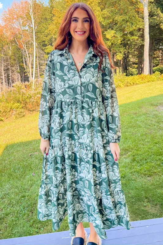 The Journey Maxi Dress - Hunter Green Comfortable T-Shirt Maxi Dress