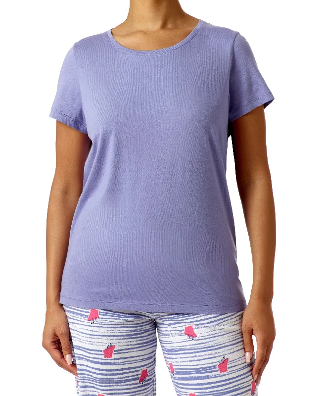 Hue Womens Solid Sleep T-Shirt Fitted T-Shirt Seamless Stretchy