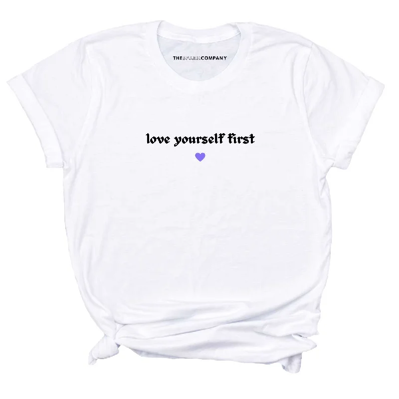 Love Yourself First Feminist T-Shirt Boxy Fit Fitted Loose