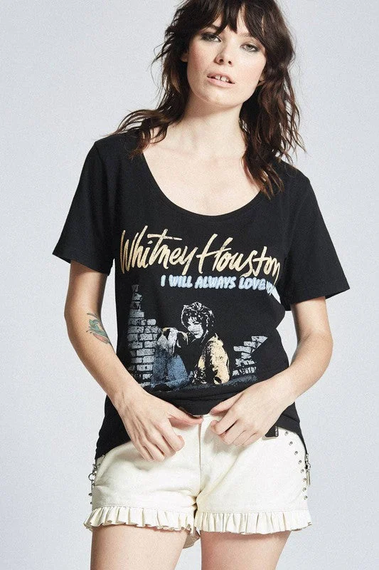 Whitney Houston Vintage Scoop Neck Tee Jersey Fabric Tulle Fabric Batik Fabric