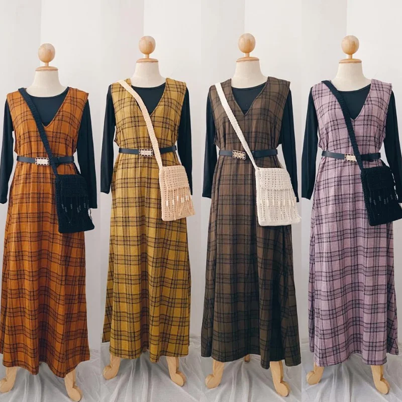 Checkered Sleeveless Maxi Dress Cozy Ribbed Maxi Dress