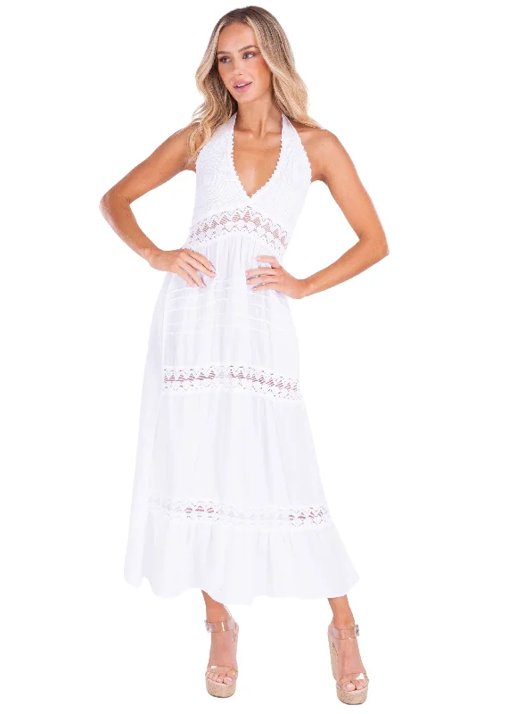'Daphne' Halter Maxi Dress Trendy A-Line Maxi Dress