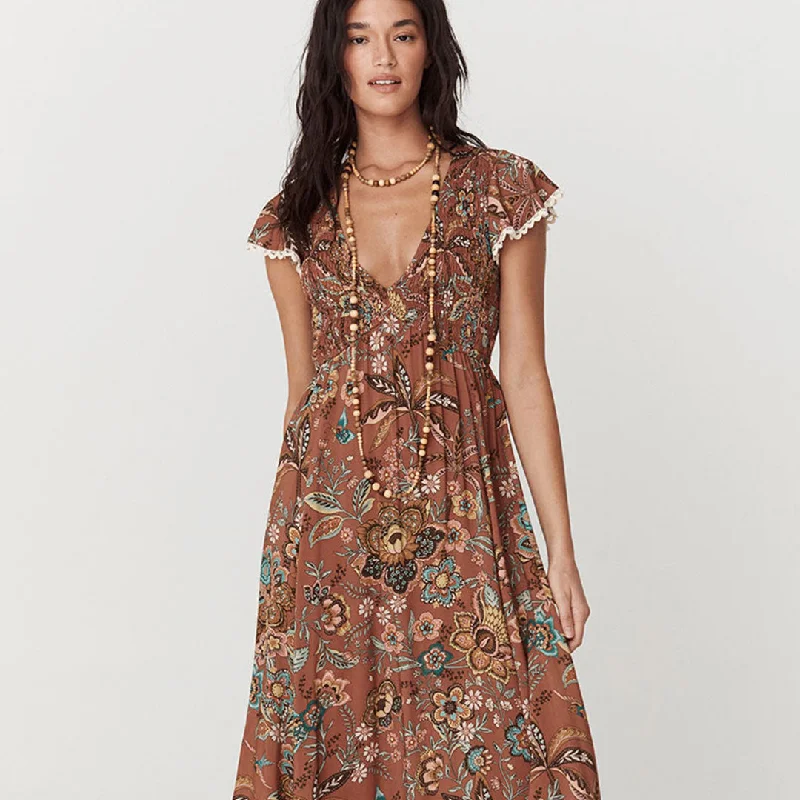 Mojave Lily Shirred Maxi Dress Elegant Sleeveless Maxi Dress