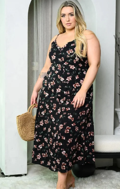 Spaghetti Sun Maxi Dress Plus 11584 Trendy V-Neck Maxi Dress
