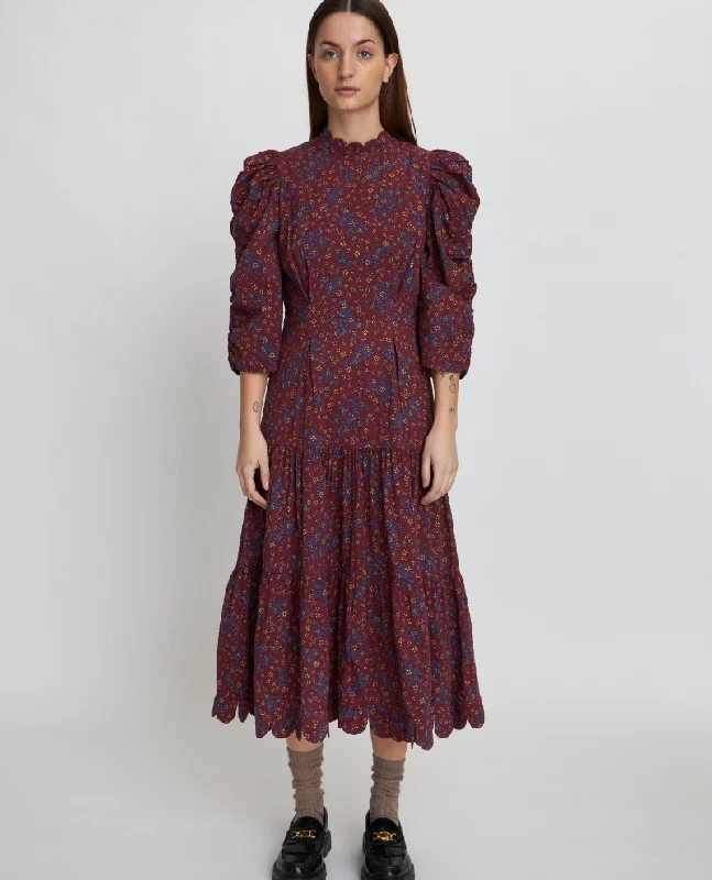 Stella Nova Floral Cotton Maxi Dress Trendy Maxi Dress with Belt