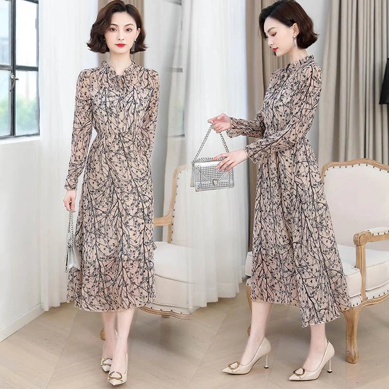 Vintage Plus Size Floral Maxi Dresses Long Sleeve Sexy Dress Women Elegant Chic Button-Up Maxi Dress Vintage Plus Size Floral Maxi Dresses Long Sleeve Sexy Dress Women Elegant Chic Button-Up Maxi Dress
