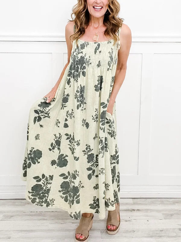 With Ease Washed Print Maxi Dress Cozy Longline Maxi Dress