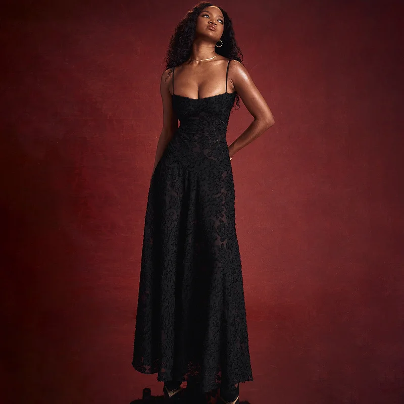 Women Clothing Sexy Dress Black See through Cami Dress Sexy Backless Dress Maxi Dress Evening Dress Fashionable Sleeveless Maxi Dress Women Clothing Sexy Dress Black See through Cami Dress Sexy Backless Dress Maxi Dress Evening Dress Fashionable Sleeveless Maxi Dress