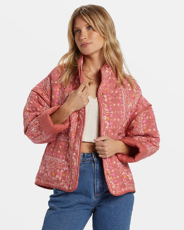 Billabong Folk Story Jacket-Red Clay Striped Jacket Polka Dot Jacket Floral Jacket