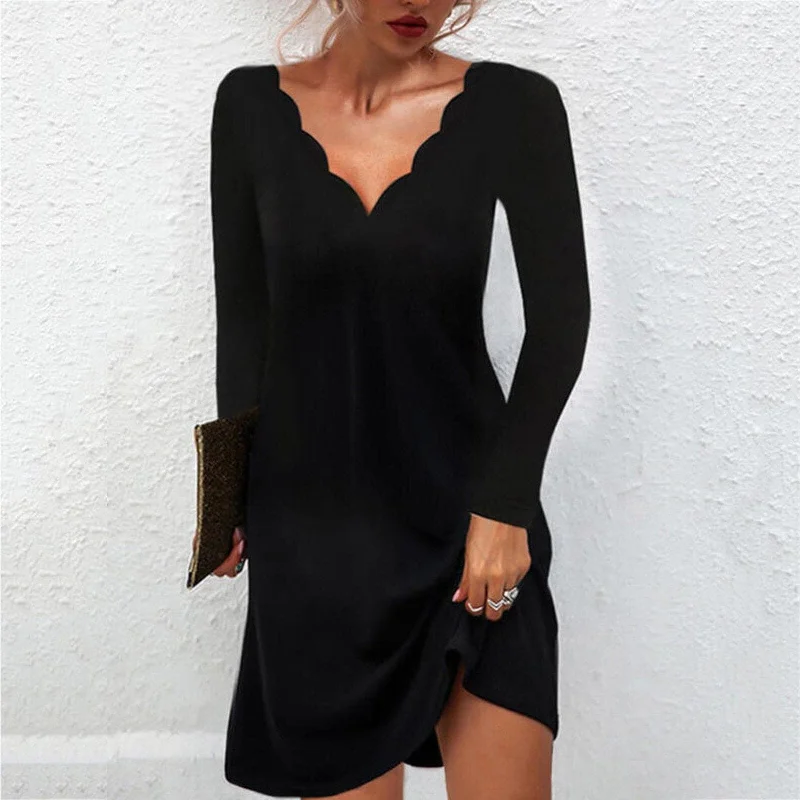 V-neck Evening Night Party Clubwear Mini Dress Comfortable Wrap Mini Dress