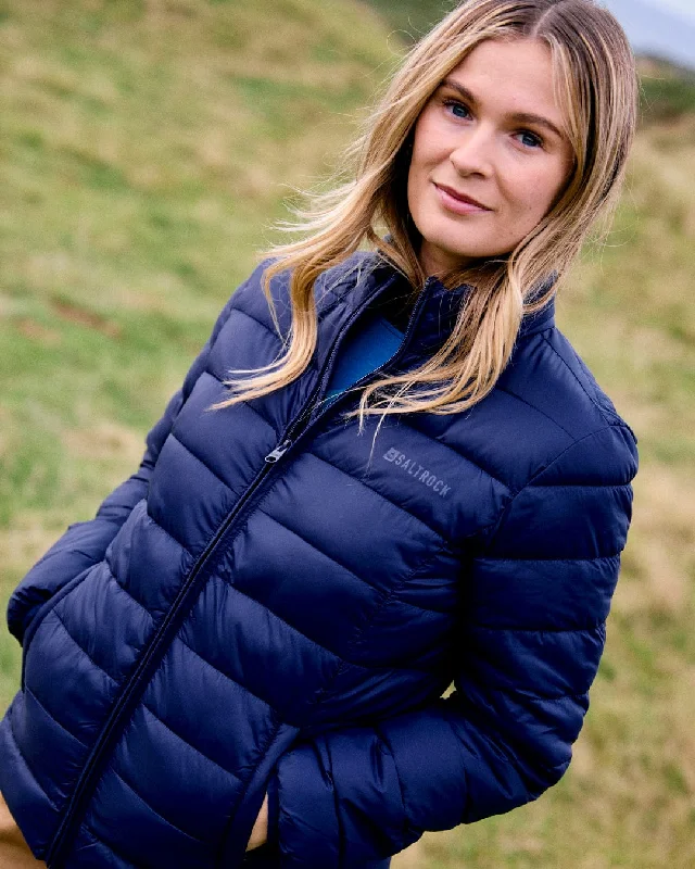 Bridget - Womens Padded Jacket - Blue Wool Jacket Cashmere Jacket Tweed Jacket