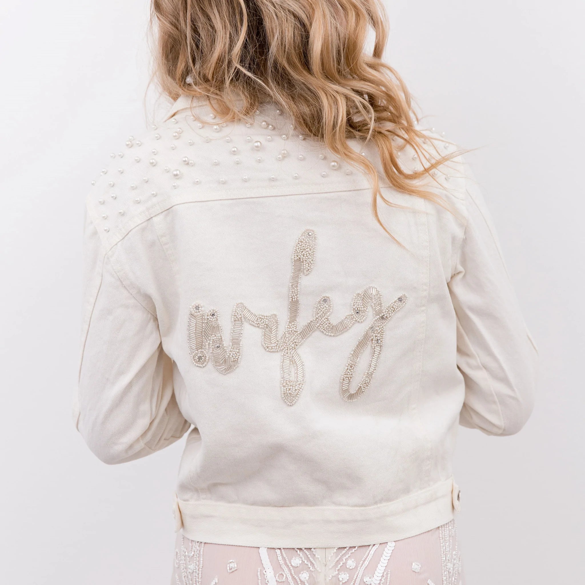 Classic Pearl Beaded Wifey Jacket Insulated Jacket Fitted Jacket Loose Jacket