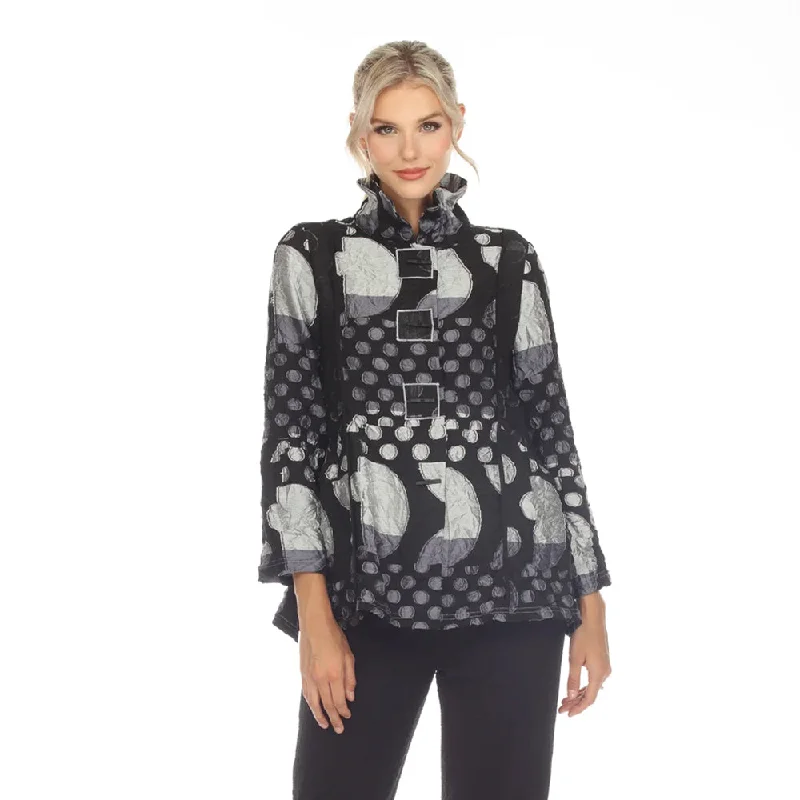 Moonlight Polka-Dot Blouse/Jacket in Silver/Grey/Black -3776 Mesh Jacket Canvas Jacket Denim Jacket Moonlight Polka-Dot Blouse/Jacket in Silver/Grey/Black -3776 Mesh Jacket Canvas Jacket Denim Jacket