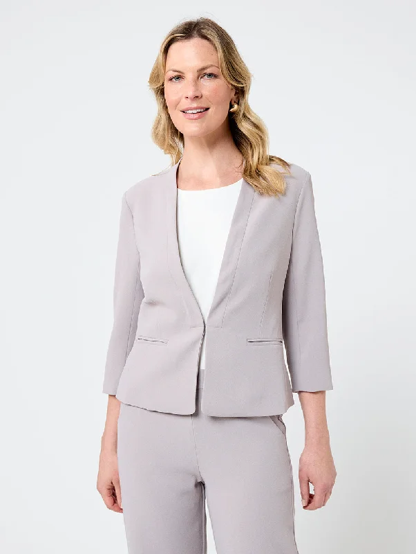 Crepe Luxe Cropped Jacket Snapped Jacket Toggled Jacket Drawstring Jacket