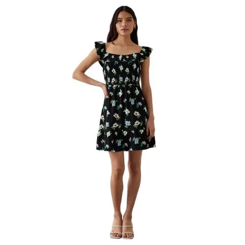 Dorothy Perkins Womens/Ladies Floral Shirred Mini Dress Trendy Denim Mini Dress
