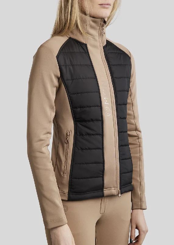 Emma MoMartha Contrast Hybrid Jacket - Latte Wool Fabric Cashmere Fabric Tweed Fabric