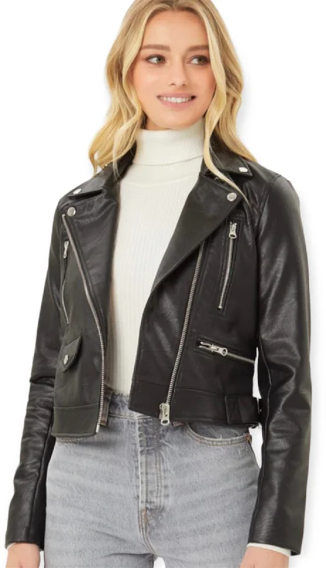 Faux Leather Cropped Moto Jacket Jersey Jacket Tulle Jacket Batik Jacket