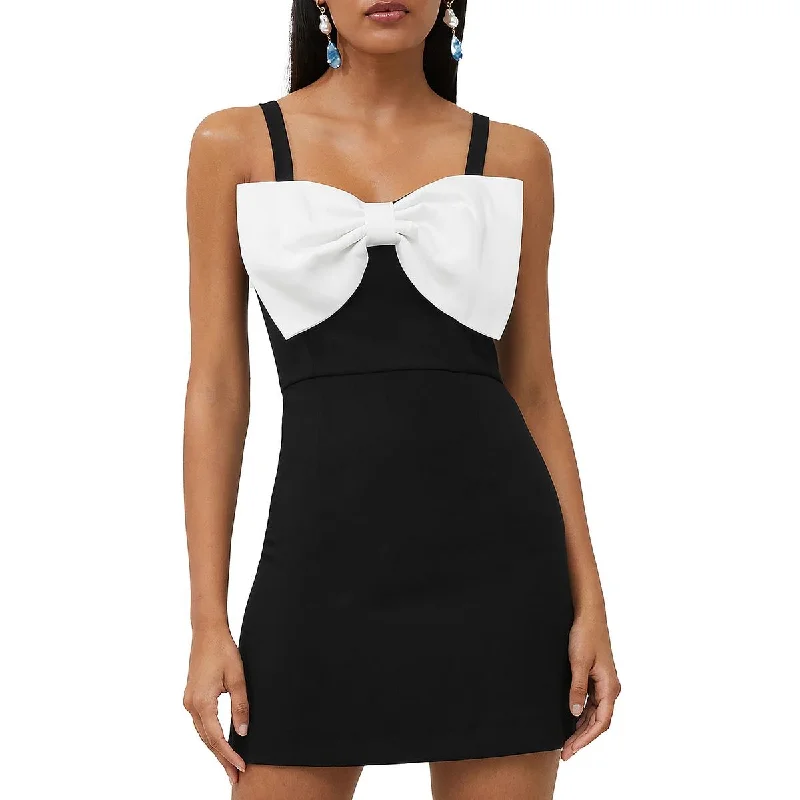 French Connection Womens Whisper Bow Short Mini Dress Fashionable Denim Mini Dress