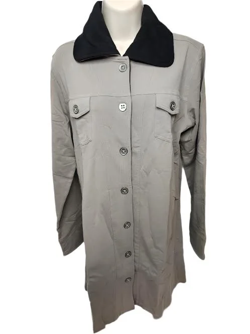 Jacket 2 Pocket Cashmere Trim Taupe/Black Womens 7733TPBK Tailored Jacket Straight Jacket A-Line Jacket Jacket 2 Pocket Cashmere Trim Taupe/Black Womens 7733TPBK Tailored Jacket Straight Jacket A-Line Jacket