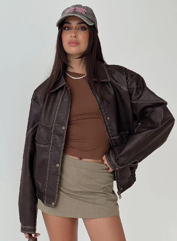 Jaxton Faux Leather Jacket Brown Mesh Jacket Canvas Jacket Denim Jacket