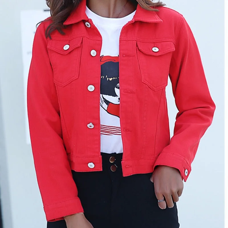 Jeans Jacket and Coats for Women 2019 Autumn Candy Color Casual Short Denim Jacket Chaqueta Mujer Casaco Jaqueta Feminina Insulated Jacket Fitted Jacket Loose Jacket Jeans Jacket and Coats for Women 2019 Autumn Candy Color Casual Short Denim Jacket Chaqueta Mujer Casaco Jaqueta Feminina Insulated Jacket Fitted Jacket Loose Jacket