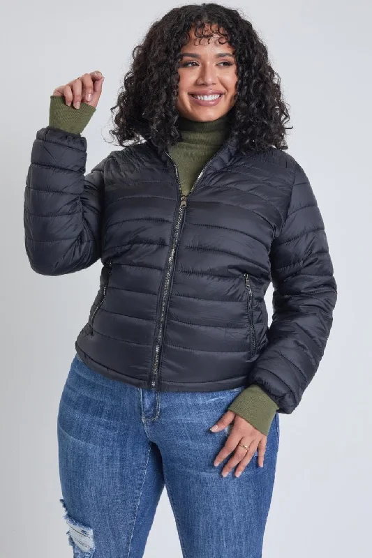 Women's Plus Winter Fitted Puffer Jacket Fleece Jacket Down Jacket Feather Jacket