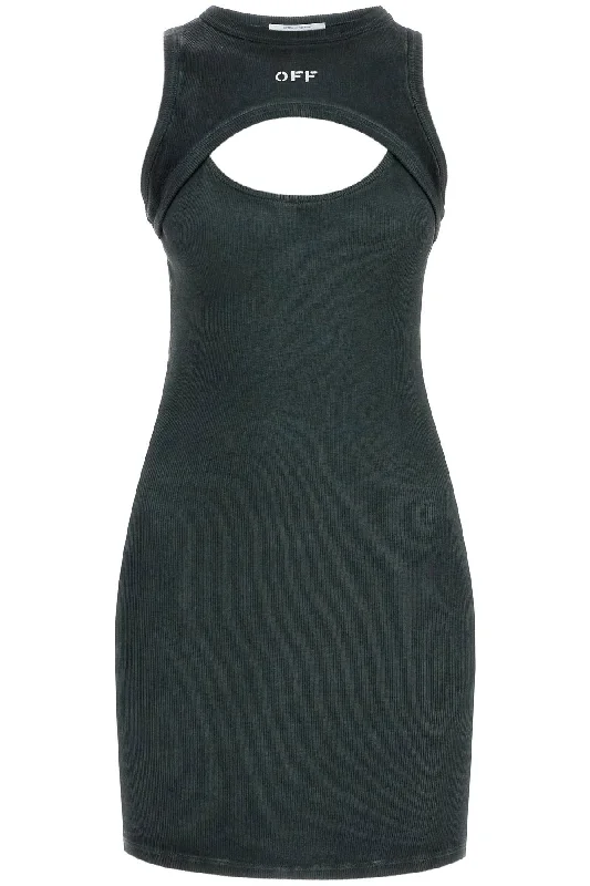 layered mini dress with cut out details OWDB496F24JER001 WASHED GREY - WHITE Classic Shift Mini Dress layered mini dress with cut out details OWDB496F24JER001 WASHED GREY - WHITE Classic Shift Mini Dress