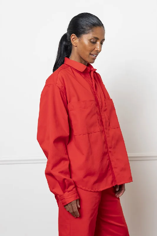 Stitch Jacket - Red Fitted Jacket Loose Jacket Oversized Jacket