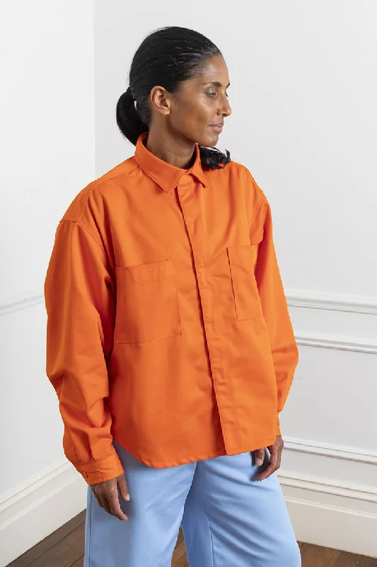 Stitch Jacket - Orange Faux Fur Jacket Real Fur Jacket Shearling Jacket